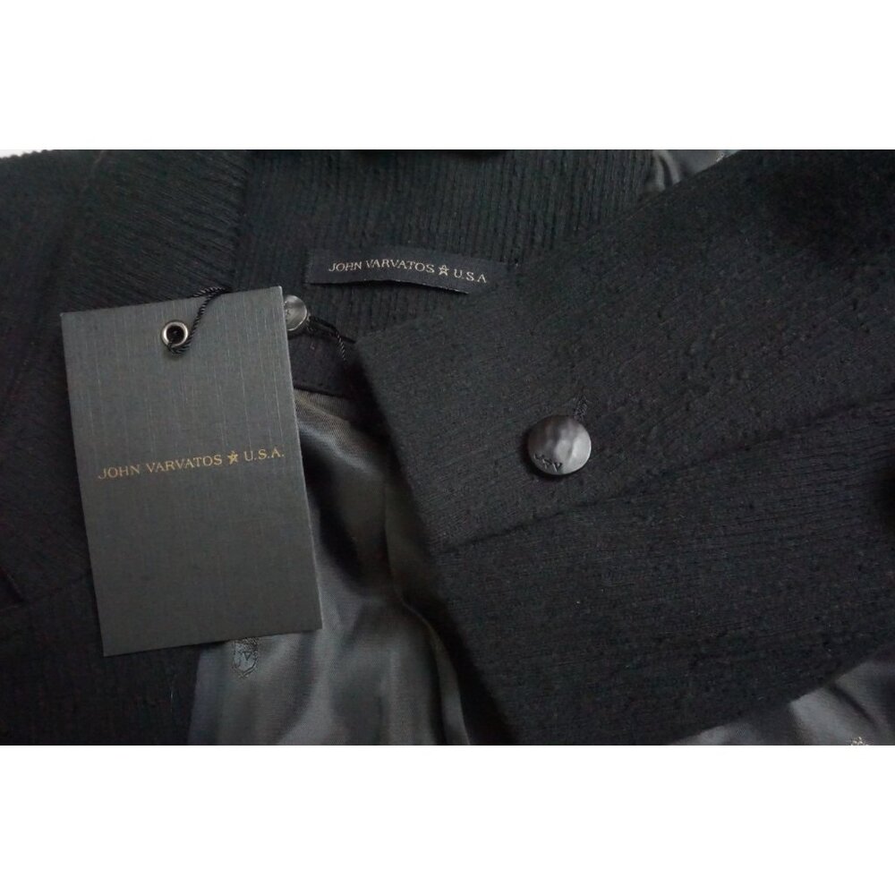 John Varvatos Cotton Blend Black Textured Sport Coat Jacket Sz 40 Brand New